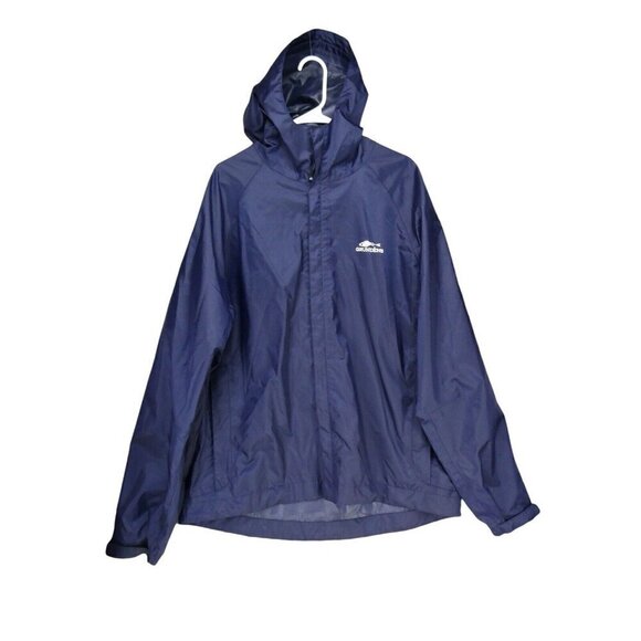 Grundens‎ Nylon PU Coating Zip Hooded Rain Fishing Jacket Lined Blue Mens XXL - Picture 1 of 13